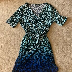 Apt. 9 Blue and Black Patterned Midi Dress